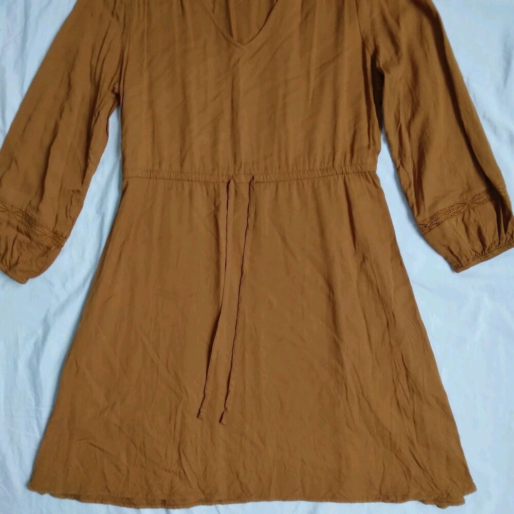 Old Navy Dress Knee Length Terracotta Cottagecore Prairie Boho Crochet Women's M - Picture 3 of 9